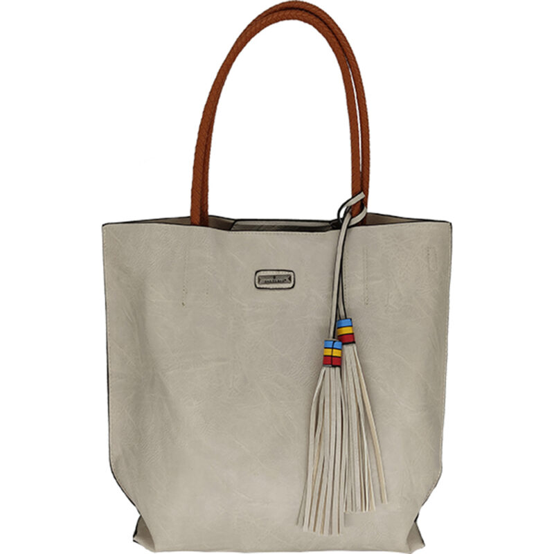 Γυναικεία Τσάντα Χειρός / Ώμου - Shopping Bag - Tote - Με Τσαντάκι Χιαστί Έξτρα - Νεσεσέρ - Ιβουάρ