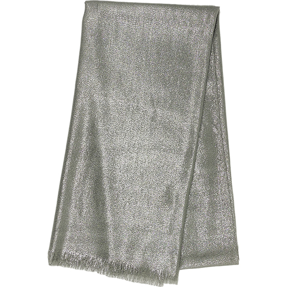 Γυναικεία Εσάρπα/Πασμίνα Για Βραδινές Εμφανίσεις - Μεγάλη - Δίχτυ/Γάζα - Γκρι Ανοιχτό Με Ασημί Κλωστή
