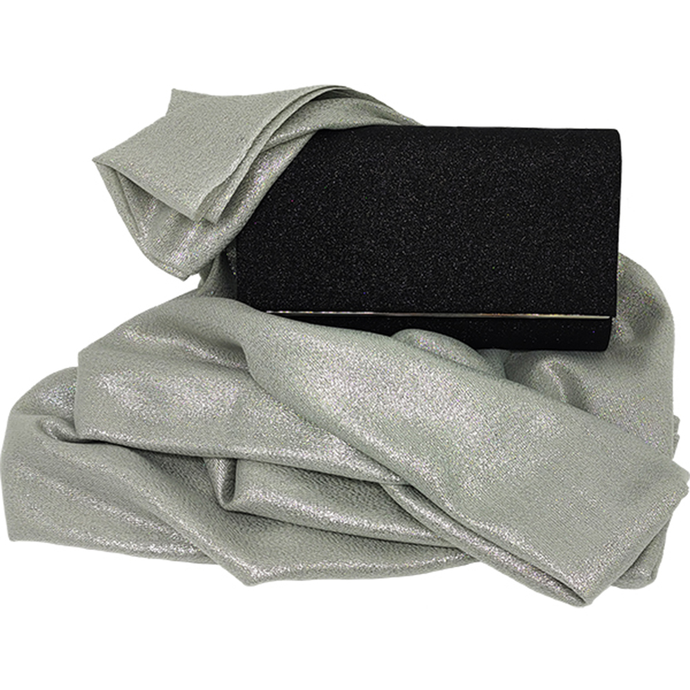 Γυναικεία Εσάρπα/Πασμίνα Για Βραδινές Εμφανίσεις - Μεγάλη - Δίχτυ/Γάζα - Γκρι Ανοιχτό Με Ασημί Κλωστή