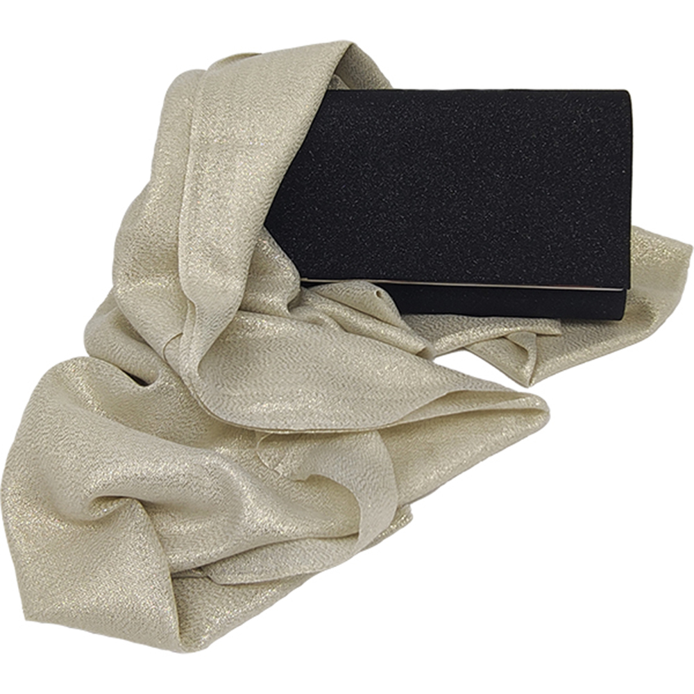 Γυναικεία Εσάρπα/Πασμίνα Για Βραδινές Εμφανίσεις - Μεγάλη - Δίχτυ/Γάζα - Λευκή Με Χρυσή Κλωστή