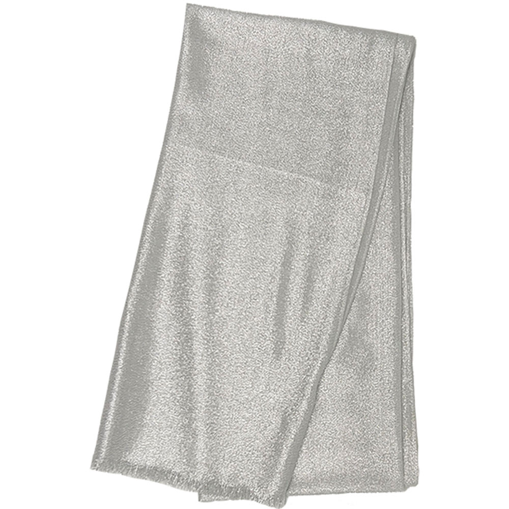 Γυναικεία Εσάρπα/Πασμίνα Για Βραδινές Εμφανίσεις - Μεγάλη - Δίχτυ/Γάζα - Λευκή Με Ασημί Κλωστή