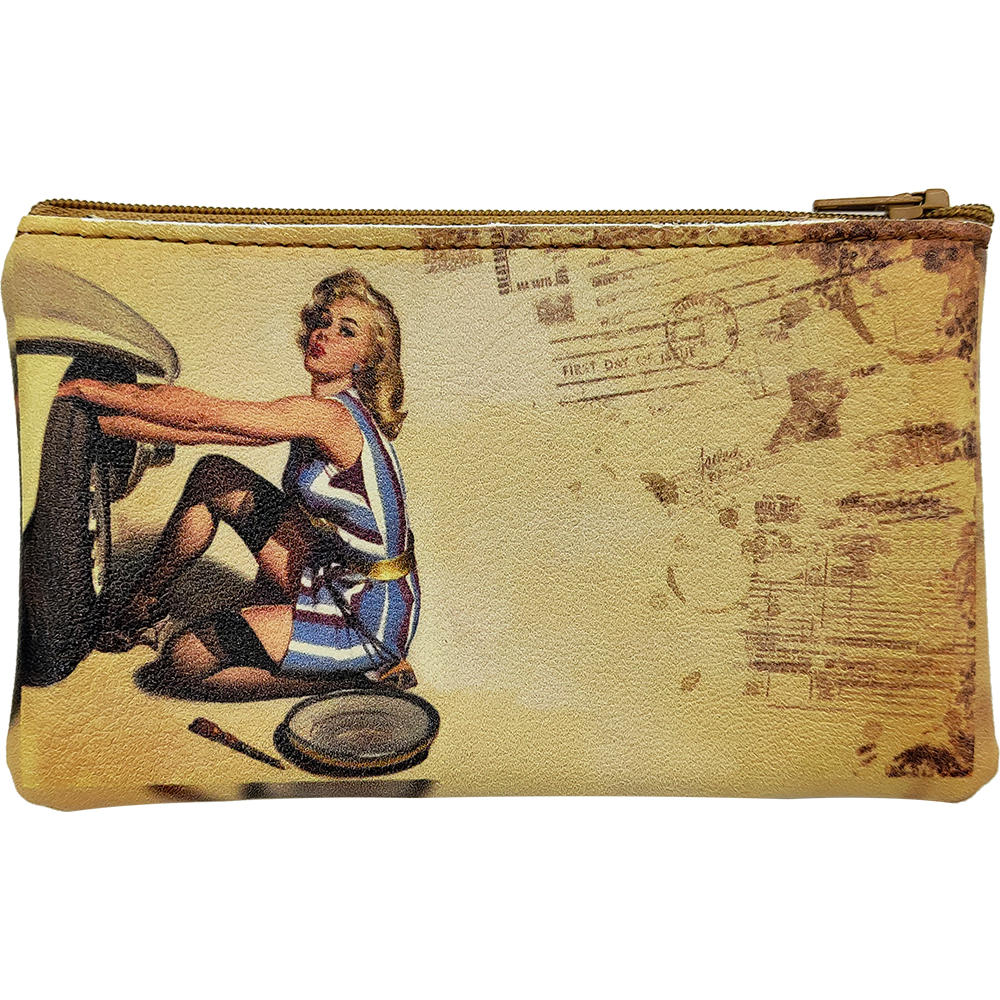 Πορτοφολάκι, Χωράει Ταυτότητα, Για Κέρματα, Κρίκος Μπρελόκ, Χειροποίητο Ελληνικό, PinUp  Girl - 40s