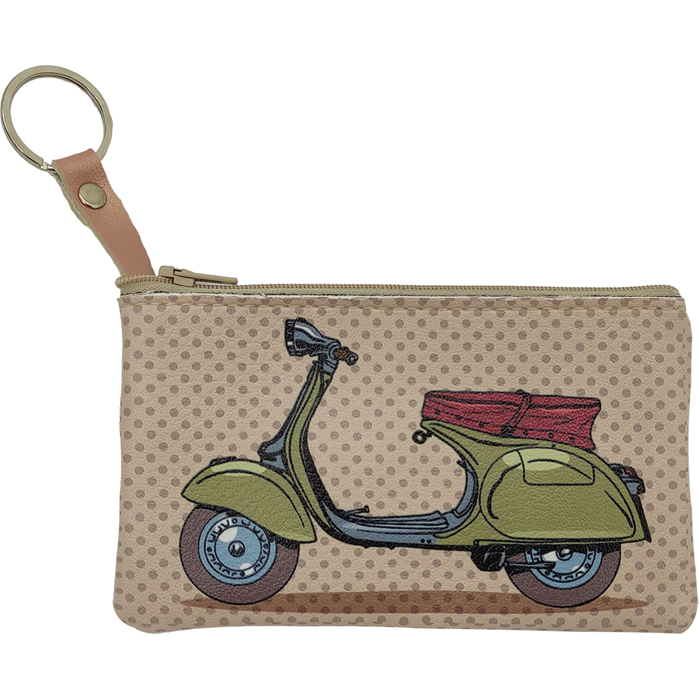 Πορτοφολάκι, Χωράει Ταυτότητα, Για Κέρματα, Κρίκος Μπρελόκ, Χειροποίητο Ελληνικό, Vintage Vespa