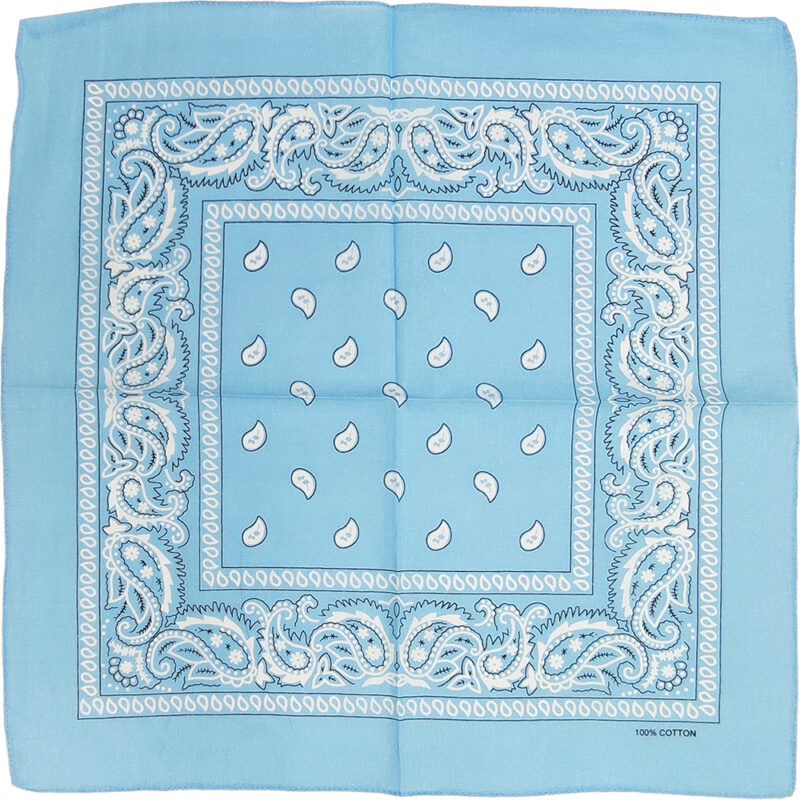 Unisex Μαντήλι Μπαντάνα - Cotton - Bandana - Vintage Σχέδιο - Γαλάζιο Ανοιχτό