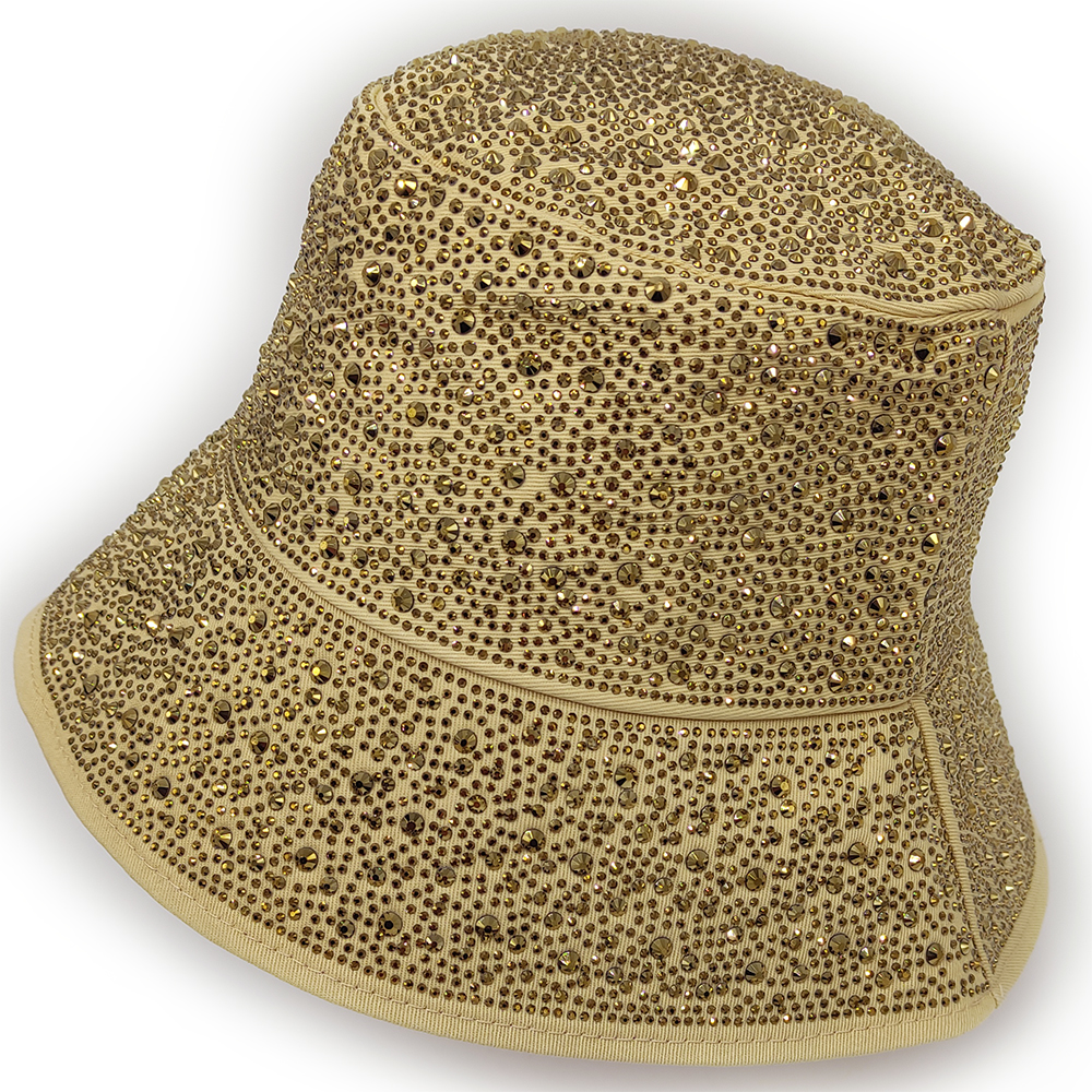 Καπέλο Γυναικείο Με Στρας, Κώνος, Βαμβακερό - Χρυσό