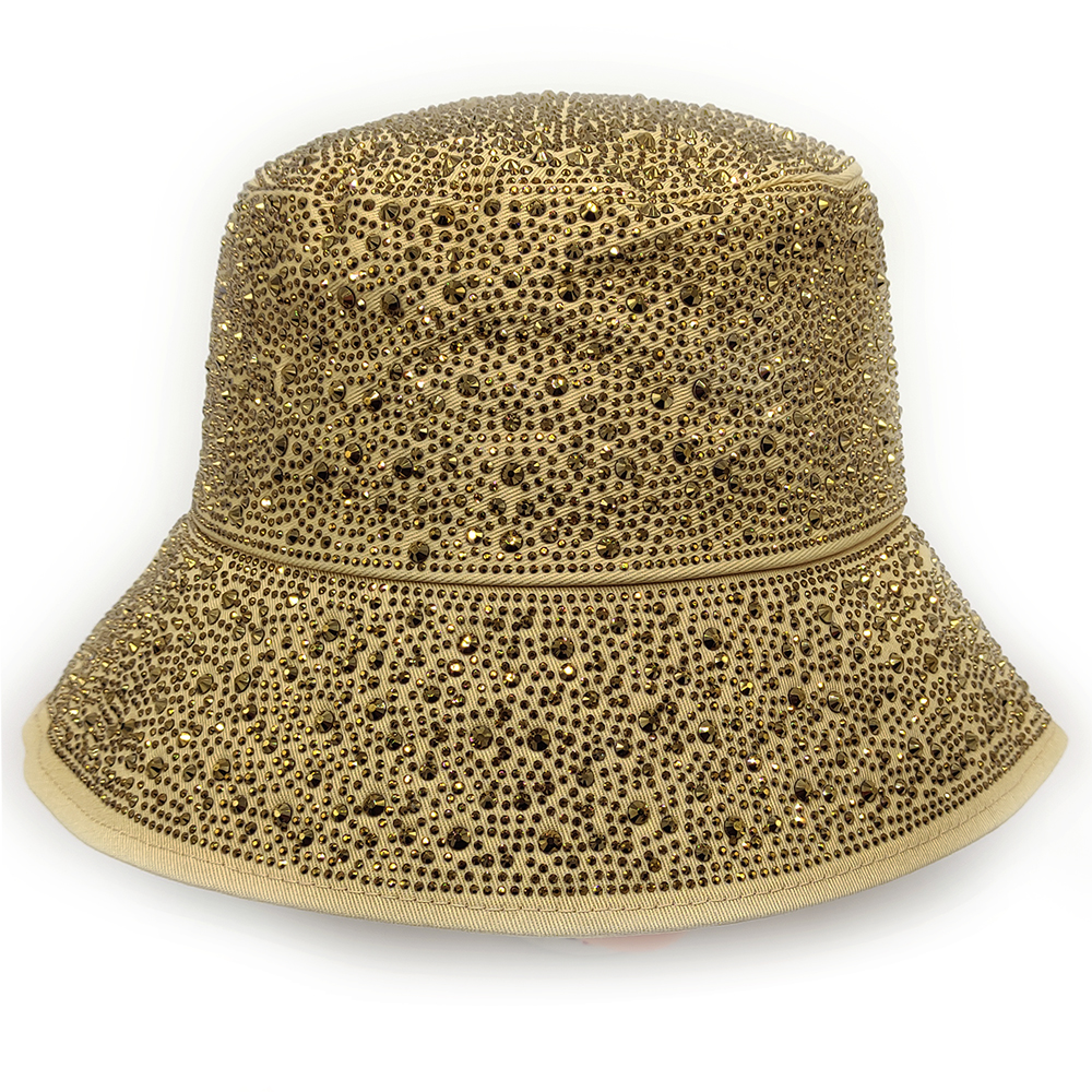 Καπέλο Γυναικείο Με Στρας, Κώνος, Βαμβακερό - Χρυσό