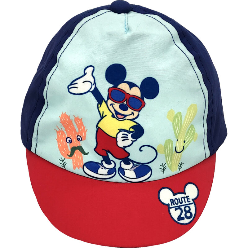 Παιδικό - Βρεφικό Καπέλο Jockey Με Κορδόνια - Mickey Mouse - 46 n. - Μπλε