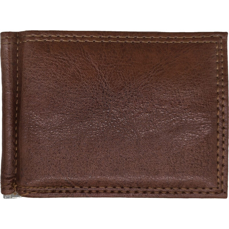 Ανδρικό Πορτοφόλι Με Money Clip - Μικρό - Με Κερματοθήκη - Καφέ Ταμπά