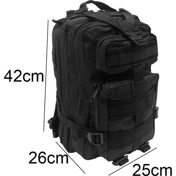 Unisex Σακίδιο Πλάτης Tactical 20lt, Με Πολλές Θήκες - Μαύρο