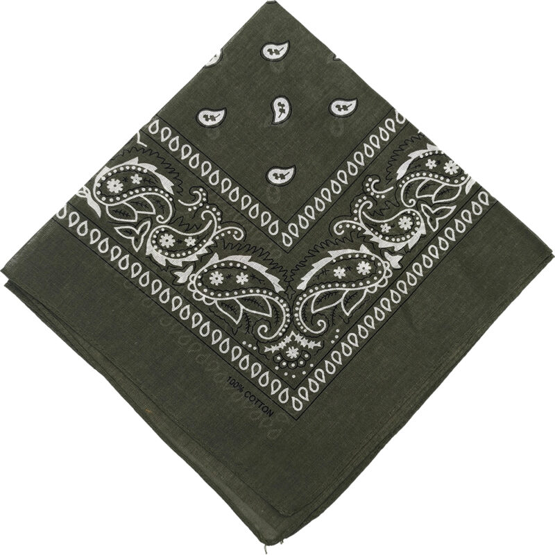 Unisex Μαντήλι Μπαντάνα - Cotton - Bandana - Vintage Σχέδιο - Πράσινο Χακί