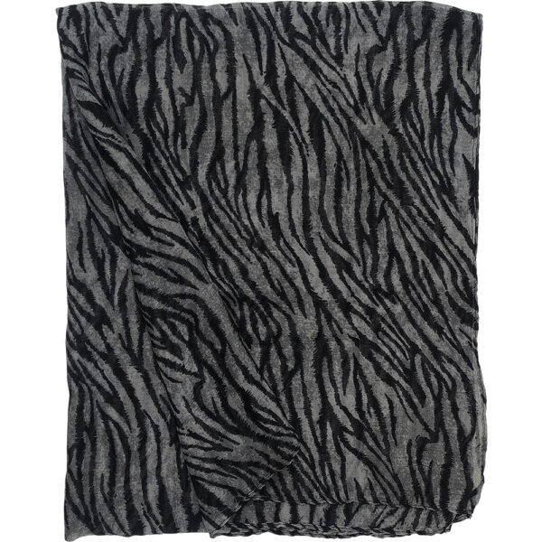 Γυναικείο Φουλάρι Λεπτό, Animal Print, Τιγρέ - Γκρι Σκούρο