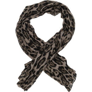 Γυναικείο Φουλάρι Λεπτό, Animal Print, Λεοπάρ - Μπεζ Σκούρο