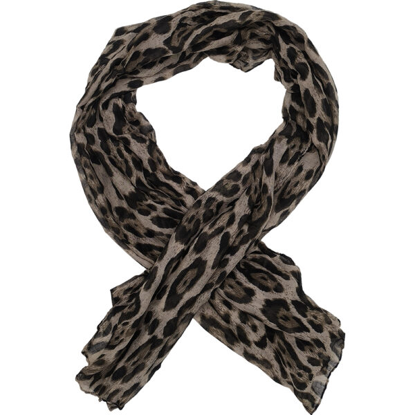 Γυναικείο Φουλάρι Λεπτό, Animal Print, Λεοπάρ - Μπεζ Σκούρο
