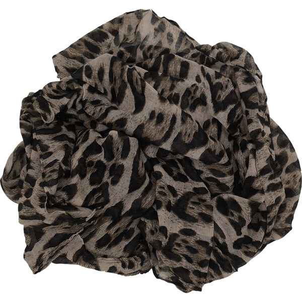 Γυναικείο Φουλάρι Λεπτό, Animal Print, Λεοπάρ - Μπεζ Σκούρο