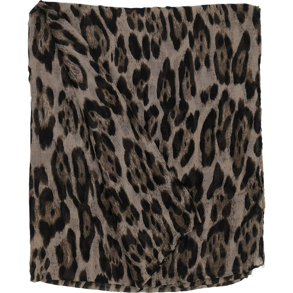 Γυναικείο Φουλάρι Λεπτό, Animal Print, Λεοπάρ - Μπεζ Σκούρο