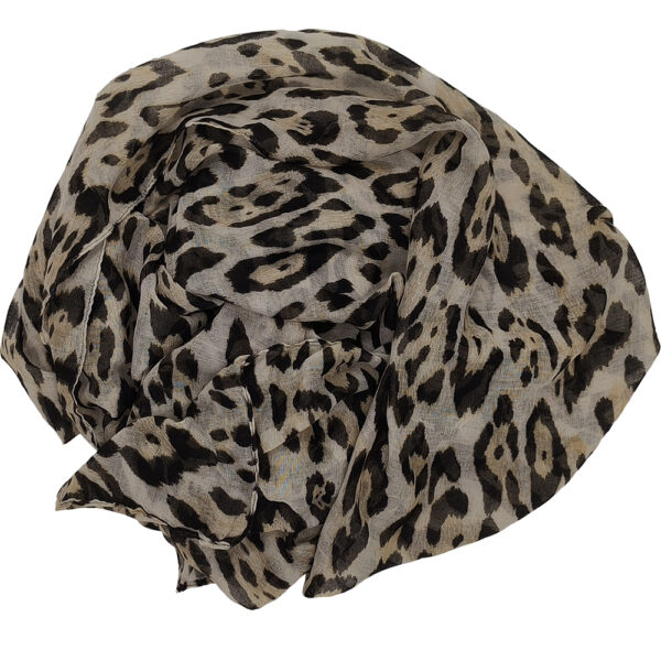 Γυναικείο Φουλάρι Λεπτό, Animal Print, Λεοπάρ - Μπεζ Ανοιχτό