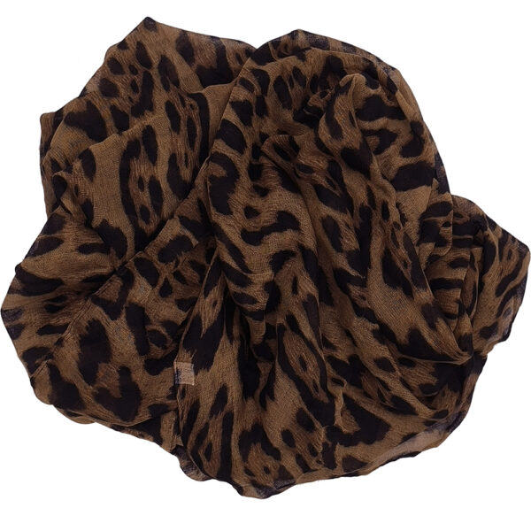 Γυναικείο Φουλάρι Λεπτό, Animal Print, Λεοπάρ - Καφέ Ταμπά