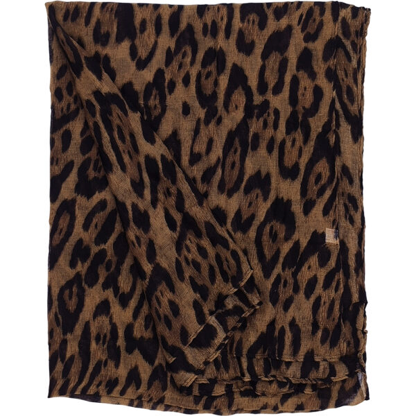 Γυναικείο Φουλάρι Λεπτό, Animal Print, Λεοπάρ - Καφέ Ταμπά