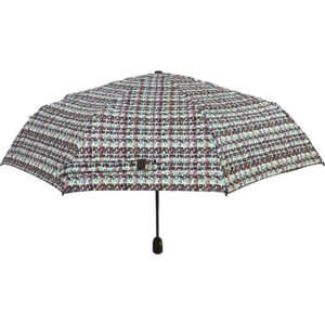 Γυναικεία Ομπρέλα Βροχής Σπαστή, Open/Close Αυτόματη Με Σχέδιο - Καφέ