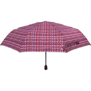 Γυναικεία Ομπρέλα Βροχής Σπαστή, Open/Close Αυτόματη Με Σχέδιο - Κόκκινο Μπορντό