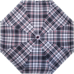 Unisex Ομπρέλα Βροχής Σπαστή Πολλή Μεγάλη, Open/Close Αυτόματη Με Καρό Σχέδιο - Ασπρόμαυρη