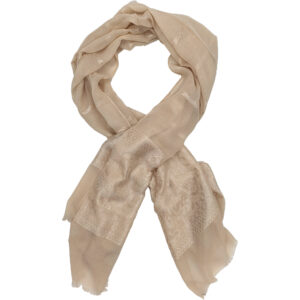 Γυναικεία Εσάρπα/Πασμίνα Για Βραδινές Εμφανίσεις, Γάζα/ Ύφασμα Ζακάρ Με Λαχούρια - Μπεζ