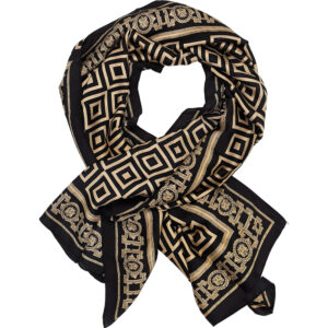 Γυναικεία Πασμίνα Μετάξι 100%, Με Αρχαιοελληνικά Μοτίβα, Μπεζ