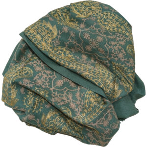 Γυναικεία Πασμίνα Χονδρή & Με Κασμίρ, Χειμερινή, Με Χρυσό Κέντημα Λαχούρια, Πράσινο