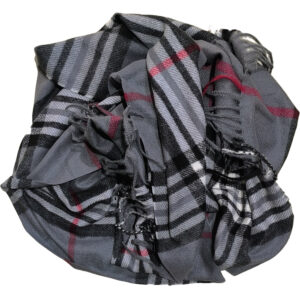 Γυναικεία Πασμίνα Με Καρό Σχέδιο, Κασμίρ - Γκρι