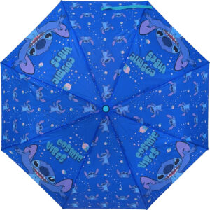 Παιδική Ομπρέλα Βροχής Σπαστή, Χειροκίνητη, Stitch, Μπλε