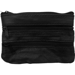 Ανδρικό Πορτοφόλι Μικρό Με Φερμουάρ, 4 Θήκες, Μπρελόκ - Μαύρο 2