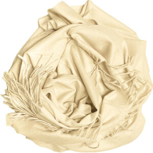 Γυναικεία Πασμίνα Κλασσική Μάλλινη, Μονόχρωμη- Κρεμ