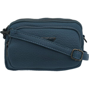Γυναικείο Τσαντάκι Χιαστί Με Πολλές Θήκες & Αποσπώμενο Ιμάντα, Μικρό, Γαλάζιο