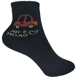 Παιδικές Κάλτσες Πετσετέ, Μακριές, Βαμβακερές, Με Σχέδιο Αυτοκινητάκι, 1 Ζευγάρι, Νο.24-29, Μαύρο