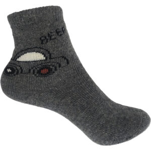 Παιδικές Κάλτσες Πετσετέ, Μακριές, Βαμβακερές, Με Σχέδιο Αυτοκινητάκι, 1 Ζευγάρι, Νο.24-29, Γκρι