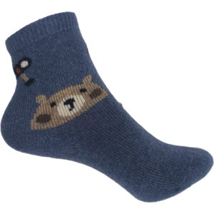 Παιδικές Κάλτσες Πετσετέ, Μακριές, Βαμβακερές, Με Σχέδιο Αρκουδάκι, 1 Ζευγάρι, Νο.24-29, Μπλε