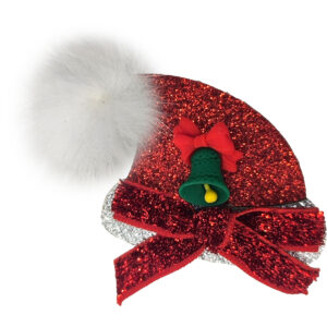 Παιδικό Κοκαλάκι, Πιαστράκι Χριστουγεννιάτικο Με Glitter & Φούντα - Σκουφάκι
