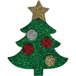 Παιδικό Κοκαλάκι, Πιαστράκι Χριστουγεννιάτικο Με Glitter - Έλατο