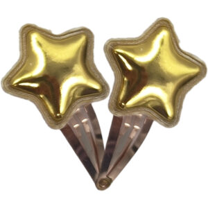 Σετ Παιδικά Κοκαλάκια, Μεταλλικά Πιαστράκια, Αστέρια, Χρυσό