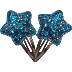 Σετ Παιδικά Κοκαλάκια, Μεταλλικά Πιαστράκια, Αστέρια, Μπλε Με Strass
