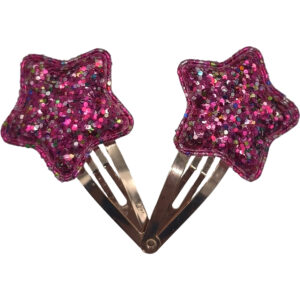 Σετ Παιδικά Κοκαλάκια, Μεταλλικά Πιαστράκια, Αστέρια, Ροζ Με Strass