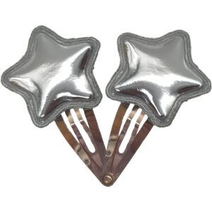 Σετ Παιδικά Κοκαλάκια, Μεταλλικά Πιαστράκια, Αστέρια, Ασημί