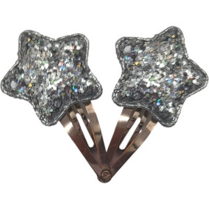 Σετ Παιδικά Κοκαλάκια, Μεταλλικά Πιαστράκια, Αστέρια, Ασημί Me Strass