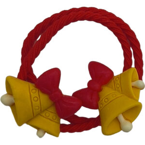 Σετ Παιδικά Λαστιχάκια Χριστουγεννιάτικα, Κοκαλάκια, Καμπανούλες 2 - Κόκκινο