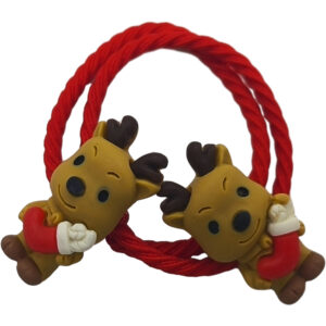 Σετ Παιδικά Λαστιχάκια Χριστουγεννιάτικα, Κοκαλάκια, Rudolf - Κόκκινο