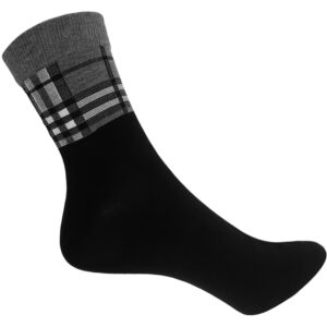 Unisex Κάλτσες Μακριές, Βαμβακερές, Με Καρό Σχέδιο, 1 Ζευγάρι, Νο.41-46, Μαύρες