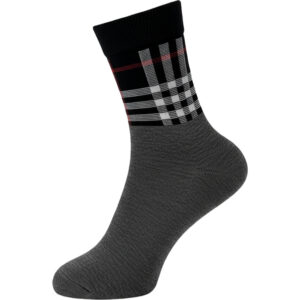 Unisex Κάλτσες Μακριές, Βαμβακερές, Με Καρό Σχέδιο, 1 Ζευγάρι, Νο.41-46, Γκρι