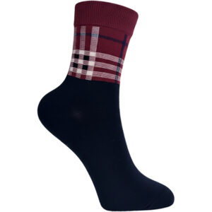 Unisex Κάλτσες Μακριές, Βαμβακερές, Με Καρό Σχέδιο, 1 Ζευγάρι, Νο.41-46, Μπλε Σκούρο