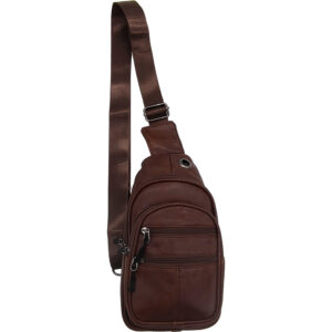 Unisex Τσαντάκι Πλάτης / Στήθους, Με Πολλές Θήκες, Καφέ Σκούρο - 3