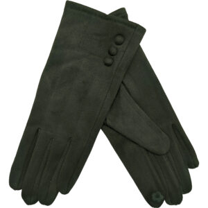 Γυναικεία Γάντια Μαλακά Με Κουμπάκια & Επένδυση – Για Οθόνη Αφής - Πράσινο Σκούρο